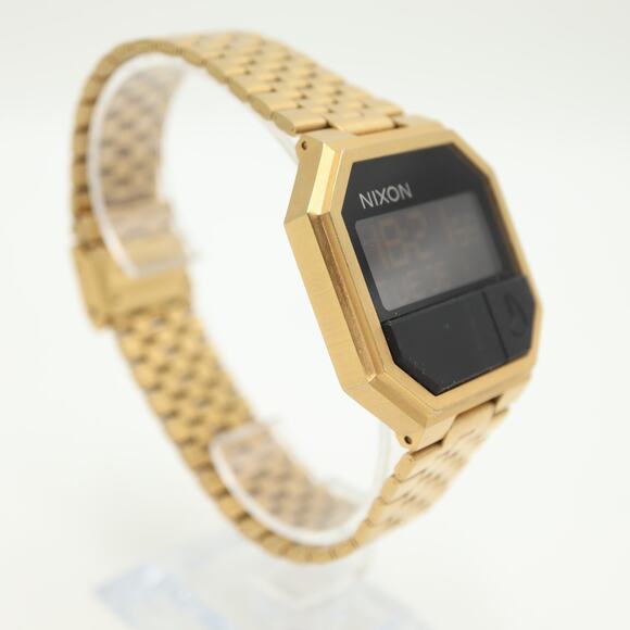 Nixon Re Run Gold Tone Stainless Steel 38mm Digital Watch Chrono w New Battery - Picture 10 of 15